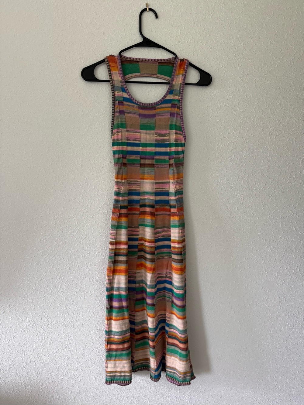 Anthropologie Multicolor Striped Knit Midi Dress